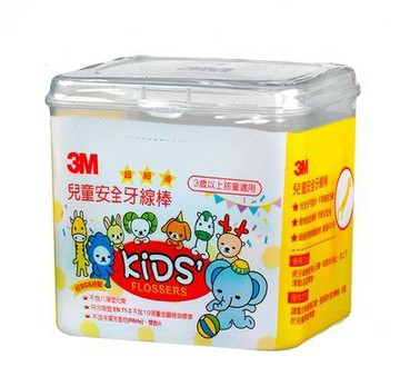 3M 兒童安全牙線棒(盒裝) 8種動物*4種顏色=32種,共66支.