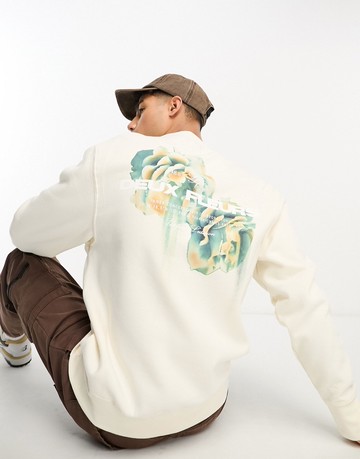 River Island floral print sweatshirt in ecru-Neutral
