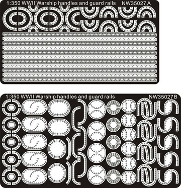 AM-WORKS NW35027 1/350 二戰艦船通用扶手，環脛