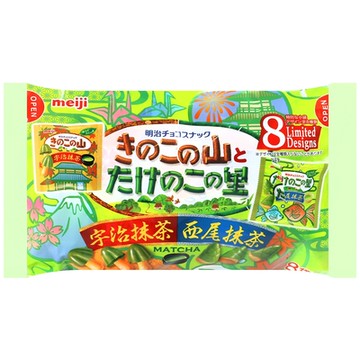 明治製菓 香菇竹筍造型餅乾[抹茶風味] 92g