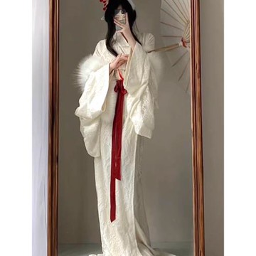 白色戰國袍漢服女2025新款無關風月古裝成人大袖直裾襦裙古風冬季