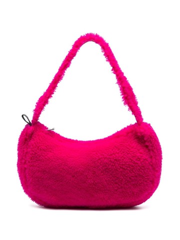 Yves Salomon - shearling curved shoulder bag - women - Silk/Cupro/Lambskin - One Size - Pink