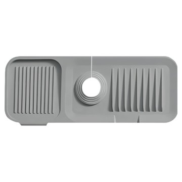 E.dot 水龍頭傾斜瀝水 鱷魚防滑吸盤地墊 綠色 TPR 95x34.5cm  特大號(45 x 14 x 1.7cm)  灰色  1個