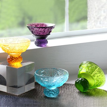 琉璃工房 LIVING 四季君子飲4件組 梅蘭竹菊