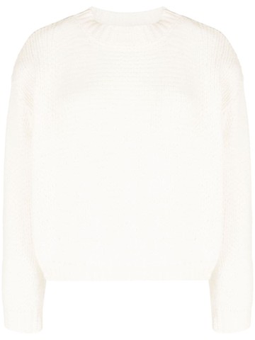 Roberto Collina - crew-neck open-knit jumper - women - Alpaca Wool/Wool/Nylon - M - Neutrals