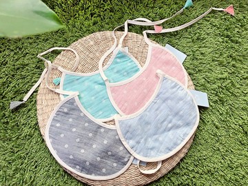 天穹流星  手作有機棉四重紗圍兜兜