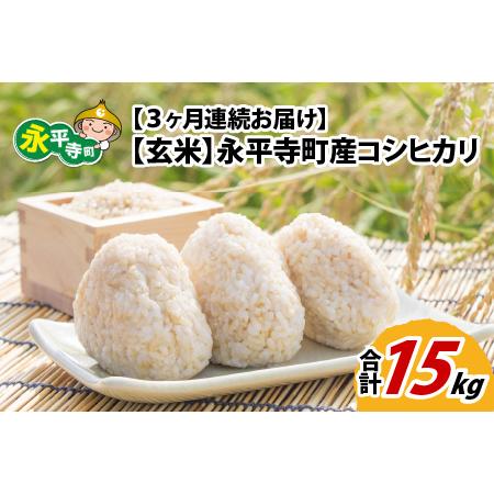 ふるさと納税  令和5年度産 永平寺町産 コシヒカリ 5kg×3ヶ月（計15kg） [C-033073] 福井県永平寺町