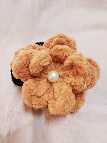 柑橘色絨條腸圈髮綁綁