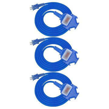 PowerSync 群加 2P 1對3工業用動力延長線  2m  3條  藍色