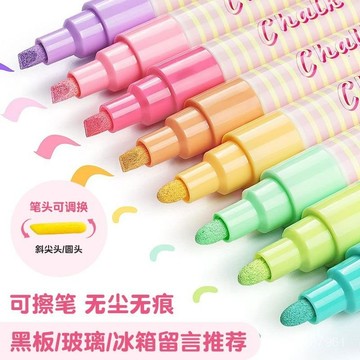 【臺灣-出貨】馬卡龍色係可擦玻璃筆寫字無塵環保墨水可擦筆無異味 FPT0