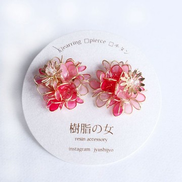 Yohira 花田耳環 粉色