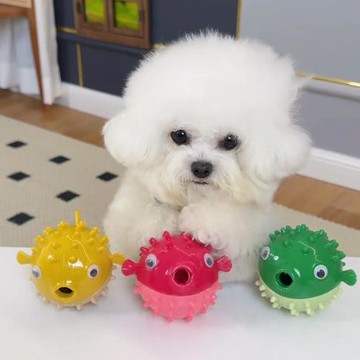 狗狗玩具蹦蹦魚漏食發聲球磨牙解悶泰迪比熊耐咬中小型犬消耗體力