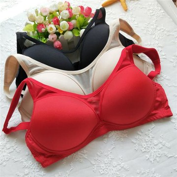 外貿出口無鋼圈光面杯防滑肩帶防走光無鋼圈舒適文胸 三色可選