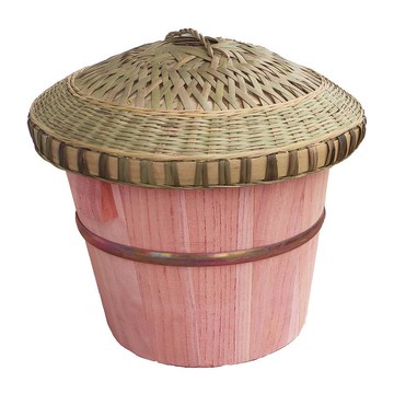 蒸飯桶 木飯桶 壽司桶 蒸飯木桶家用小號飯店糯米飯團甑子蒸子木桶飯大號竹蓋香椿芽杉木『XY38527』