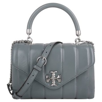 TORY BURCH kira 縫衍紋漆皮革兩用包(清新藍)中