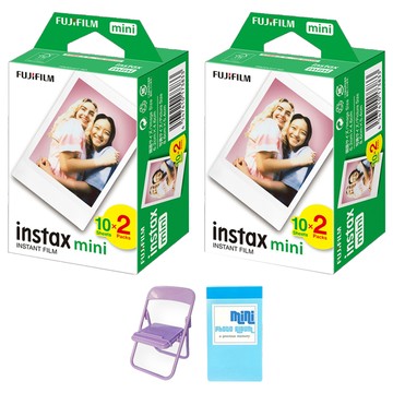 FUJIFILM 富士 Instax mini 空白底片 40張 + 椅子造型支架 顏色隨機 + 小相冊  1組  單一商品