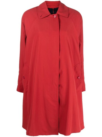 Burberry Pre-Owned - 1980s single-breasted trench coat - women - Polyester/Cotton/Polyester - S - Red