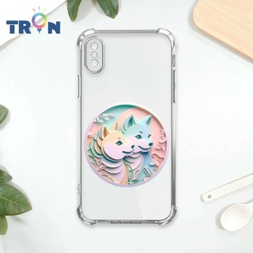 TRON IPhone X/XS 可愛紙雕柴犬 四角防摔 軟殼 手機殼
