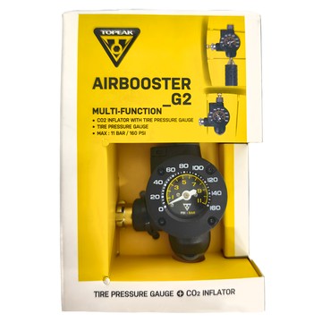 TOPEAK AIRBOOSTER CO2充氣嘴 + 胎壓錶 TAB-G2 Set  美法兩用 汽車機車適用  6.5 x 5.2 x 3.3cm  1組