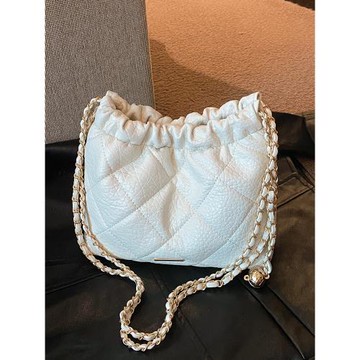 高級感菱格鏈條包包女新款2025時尚質感小眾單肩包超火百搭水桶包