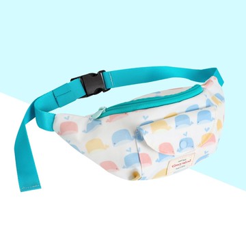 韓國 Coney Island - 雙面防水兒童多用途腰包-糖果鯨魚 (28X12X7公分)