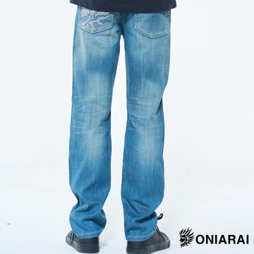 【新年爆殺價↘$1788】青海波側鬼無彈中腰直筒褲(淺藍)- BLUE WAY 鬼洗い