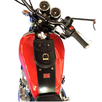 INTERCEPTOR 包帶氣油箱面板帶小袋，真皮高品質