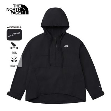 【The North Face 官方旗艦】北面UE女款黑色DWR防潑水休閒上衣｜8F50JK3