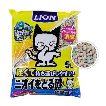 日本LION 除臭貓砂 輕量款礦砂5L
