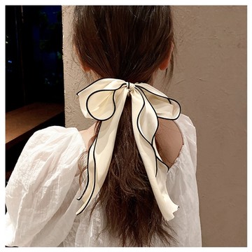 梨花HaNA 韓國唯美緞帶簡單綁．珍珠蝴蝶結緞帶髮圈