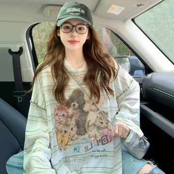 ＊ORead＊條紋長袖罩衫T卹上衣(圖片色M~2XL)