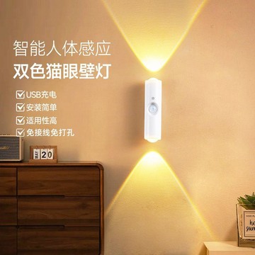 💥免運💥臺灣出貨🚚入戶門人體感應燈貓眼壁燈磁吸自粘夜燈樓梯踏步小夜燈睡眠夜用