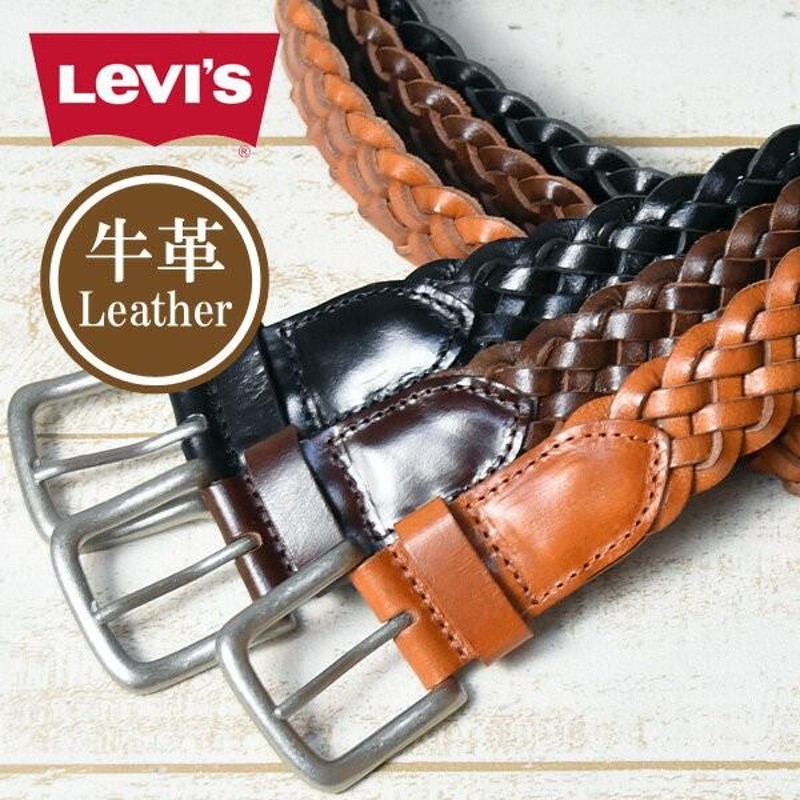 Levi's リーバイス メッシュ レザーベルト フリーサイズ 編み込み