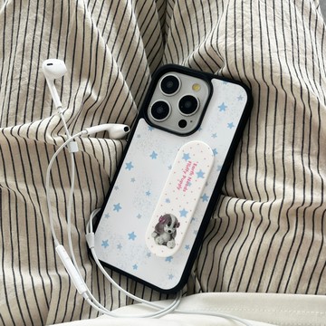 lulu|膚感星星波點支架手機殼 適用iphone17/16/15promax大孔防摔蘋果殼 i14pro殼 保護殼