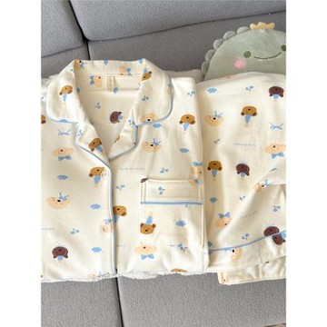 高級感杏色磨毛德絨睡衣女款秋冬季珊瑚絨加絨加厚簡約開衫家居服