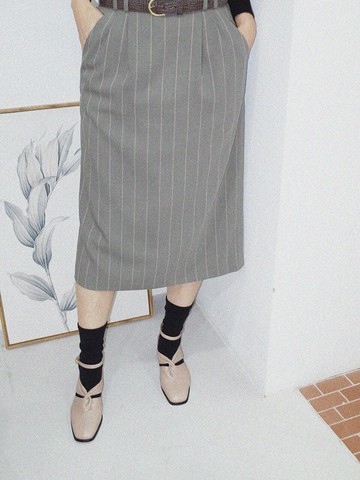 Square Shirring Ankle Strap Dark Beige