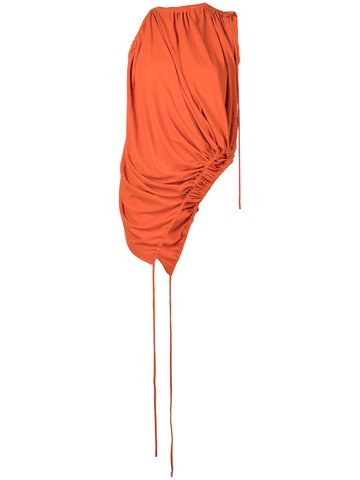 Monse - drawstring cold shoulder top - women - Polyester - S - Orange