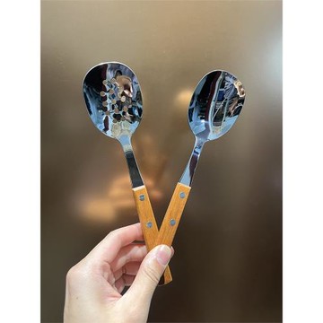 【德國尾貨】304不銹鋼米飯鏟子公用分菜勺分餐西餐勺漏勺孔勺