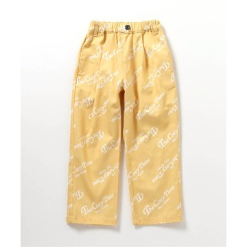 日本 BREEZE - 時尚印花休閒廚師褲-英文LOGO-黃