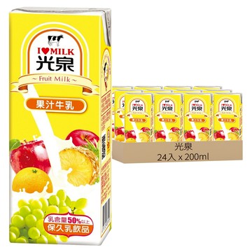 光泉 果汁牛乳  24入  200ml