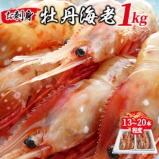 お刺身牡丹海老1kg(13本～20本程度)