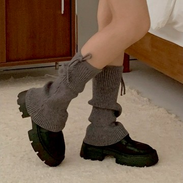 【現貨】遮小腿必備 綁帶蝴蝶結 寬統襪套 推推襪套 泡泡襪大腿襪 長襪 D334