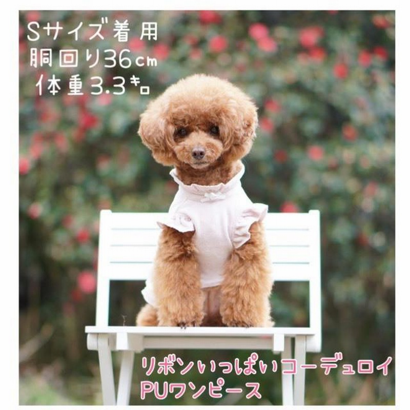 SALE】リボンいっぱいコーデュロイPUワンピース KALINA カリーナ 犬服