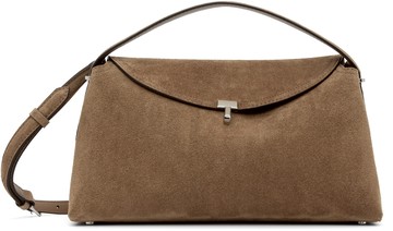 TOTEME 灰褐色 T-Lock Suede 手提包