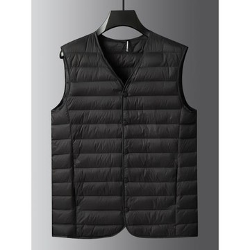 秋冬裝輕薄款加肥加大碼男士羽絨馬甲肥佬寬松保暖內搭白鴨絨背心