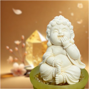 水晶擴香 新年開運之淨念小佛喜圓小盤組 搭配精油香氛 禮贈首選