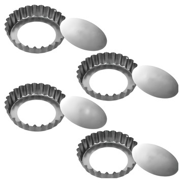 Tescoma 不沾菊花活動淺派盤/點心烤模 4入 - 耐熱230度C 可洗碗機、烤箱  直徑10 x 2cm  1組