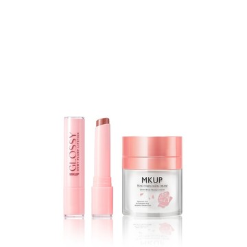 MKUP 美咖【新品上市】高水感玻璃嘟嘟唇膏＋賴床美白素顏霜