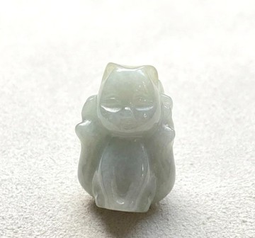 冰糯綠翡翠九尾狐擺飾 | 天然緬甸玉翡翠A貨 | 送禮