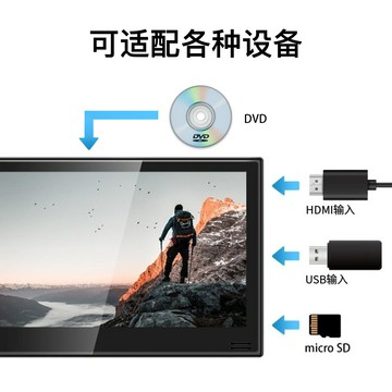 跨境專供11.6英寸車載影碟機DVD播放器支持U盤/TF卡播放HDMI輸入【Snowbelle優選】